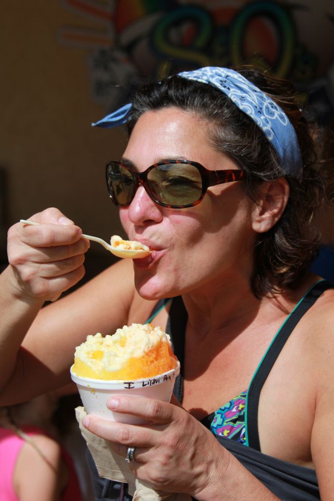 Tawny w/Ice Cream bottom and POG & Lilikoi (passion fruit) w/Haupia on top